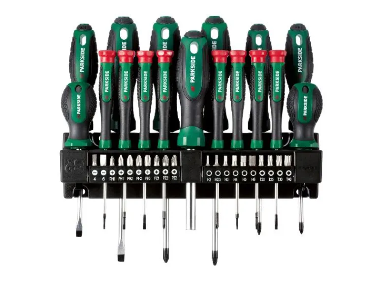 Bit- en schroevendraaierset met wandhouder<PARKSIDE® Discount