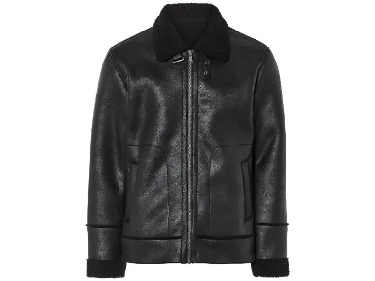 Heren bikerjack met imitatiebont<LIVERGY® Discount