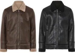 Heren bikerjack met imitatiebont<LIVERGY® Discount