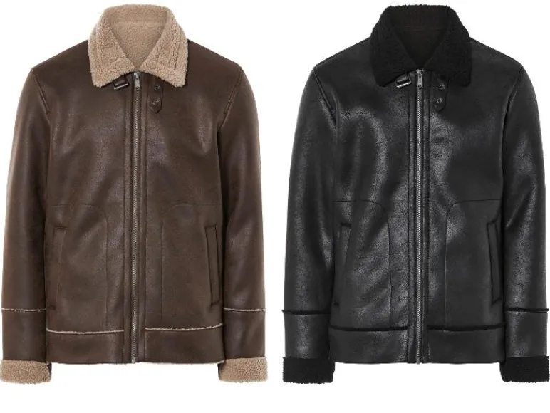 Heren bikerjack met imitatiebont<LIVERGY® Discount