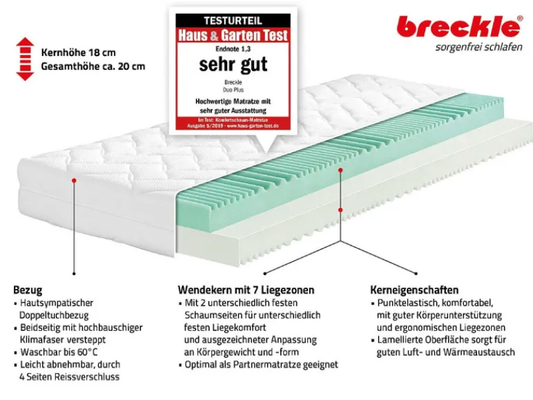 Koudschuim matras Duo Plus<Breckle Online