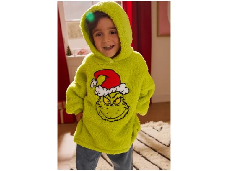Pluche oversized kinder kersthoodie The Grinch< Discount