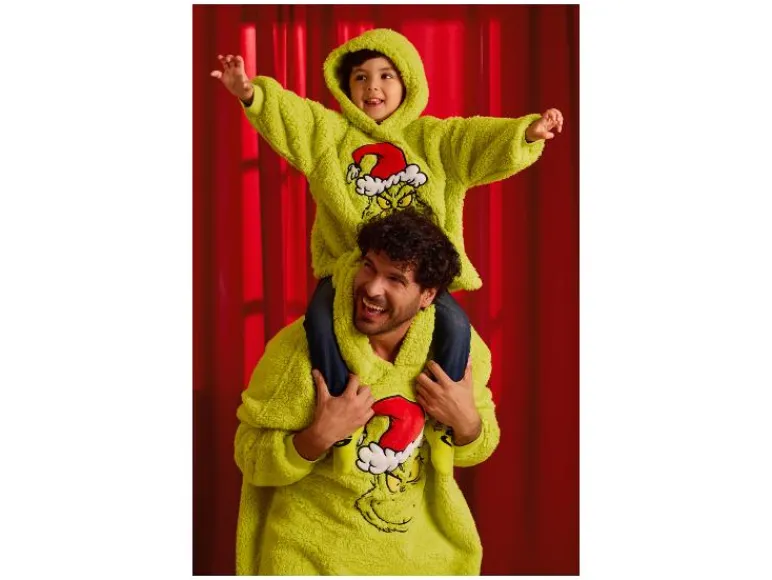 Pluche oversized kinder kersthoodie The Grinch< Discount