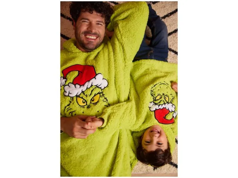 Pluche oversized kinder kersthoodie The Grinch< Discount