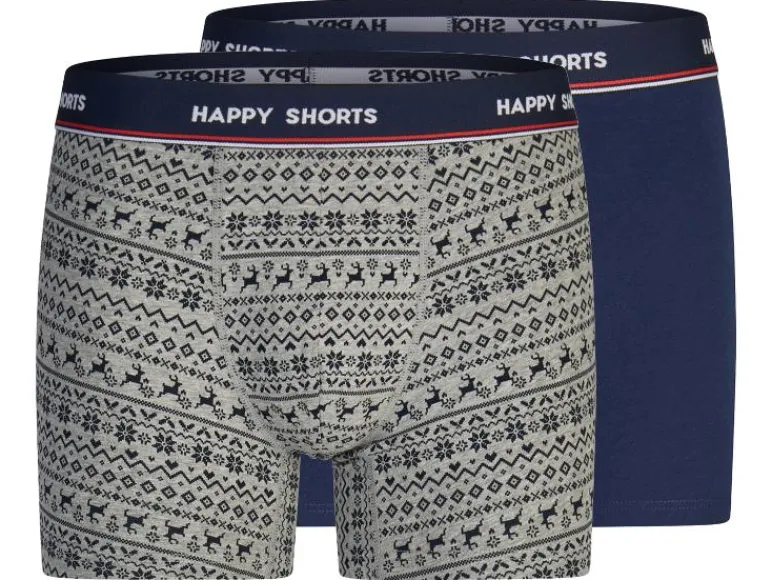 Set van 2 heren kerstboxers<Happy Shorts Sale