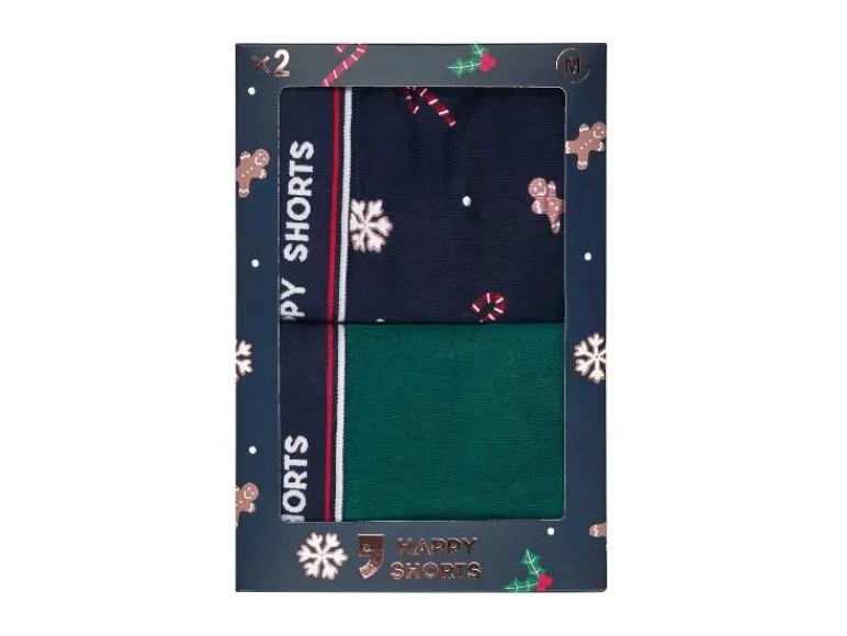 Set van 2 heren kerstboxers<Happy Shorts Sale