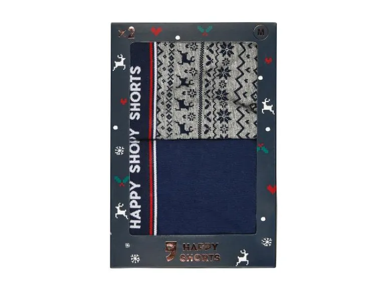 Set van 2 heren kerstboxers<Happy Shorts Sale