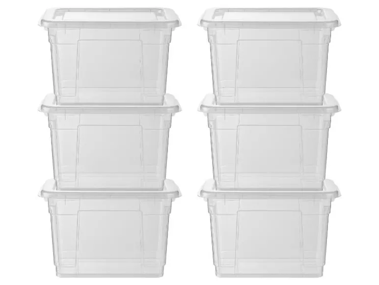 Set van 6 opbergboxen met deksel<W5 Hot