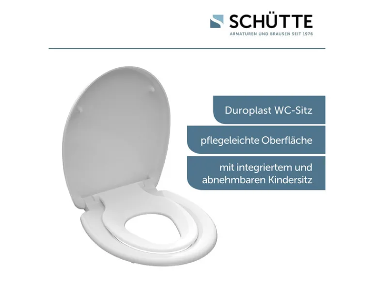WC zitting duroplast FAMILY WHITE met soft-close-mechanisme en snelsluiting<Schütte Discount